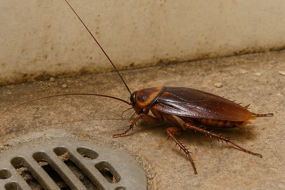 Cucaracha alemana en el suelo de una cocina moderna
